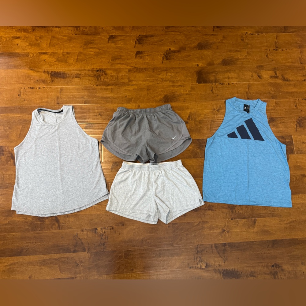 Women’s large athletic tops & shorts
